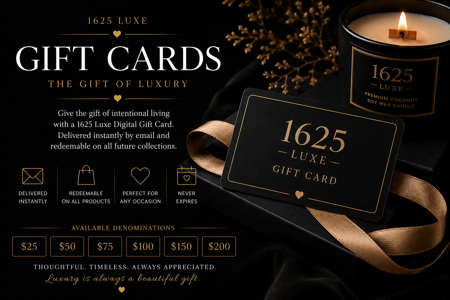 1625 Luxe Digital Gift Card